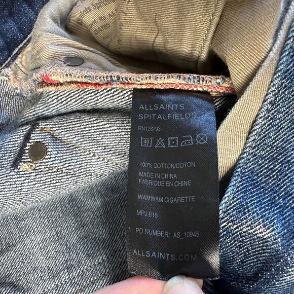 All Saints Spitalfields Jack Place Mens Jeans 34x31 Okayama Selvedge Denim - Picture 7 of 10